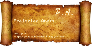 Preiszler Anett névjegykártya